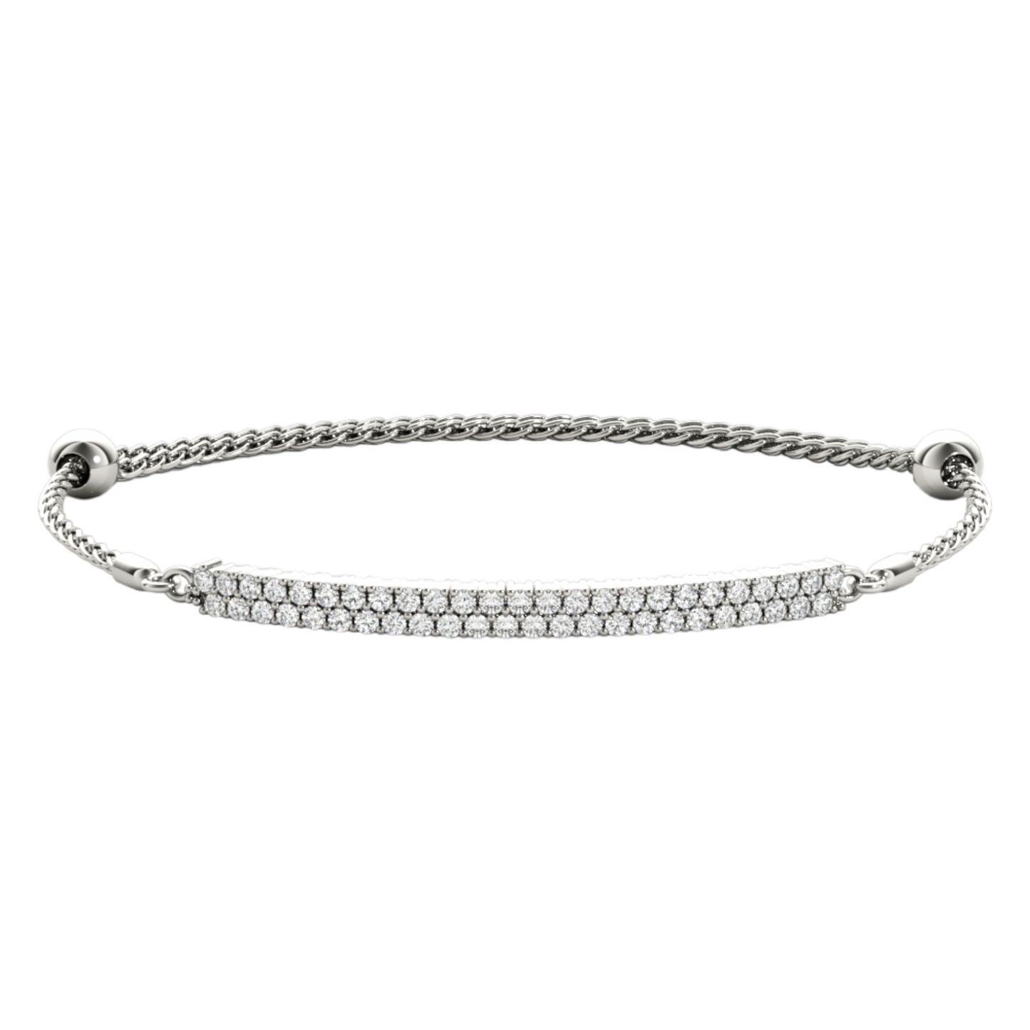 Bracelet double row 3.72 dwt - 14K gold - diamond 1/2 ct tw - I1, H-I