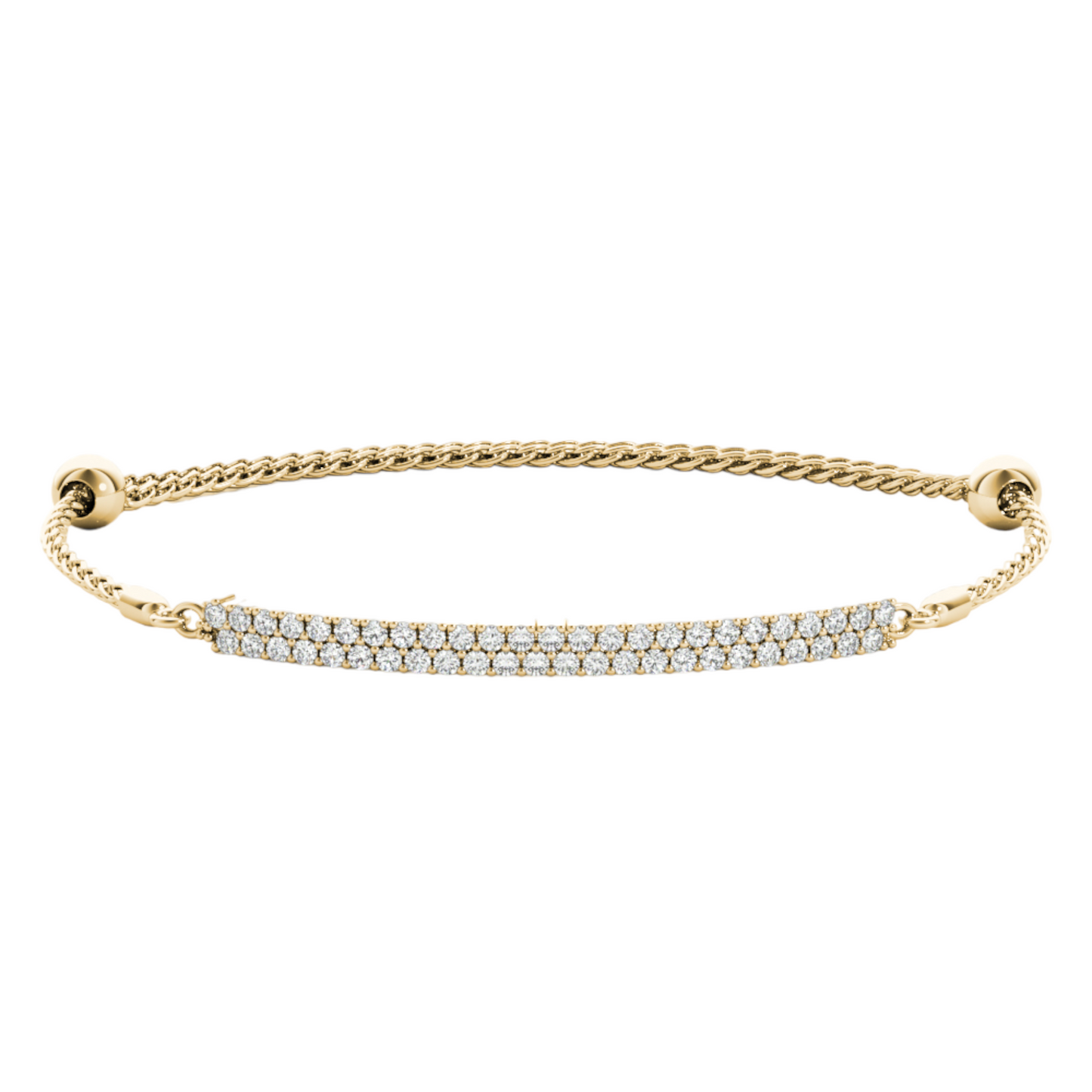 Bracelet double row 3.72 dwt - 14K gold - diamond 1/2 ct tw - I1, H-I