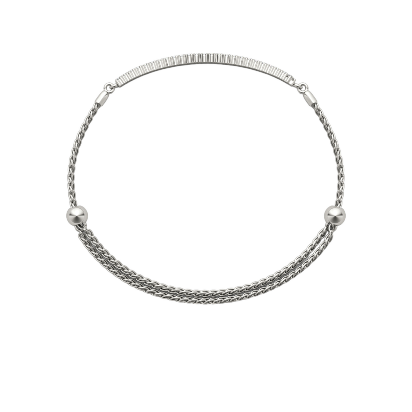 Bracelet double row 3.72 dwt - 14K gold - diamond 1/2 ct tw - I1, H-I