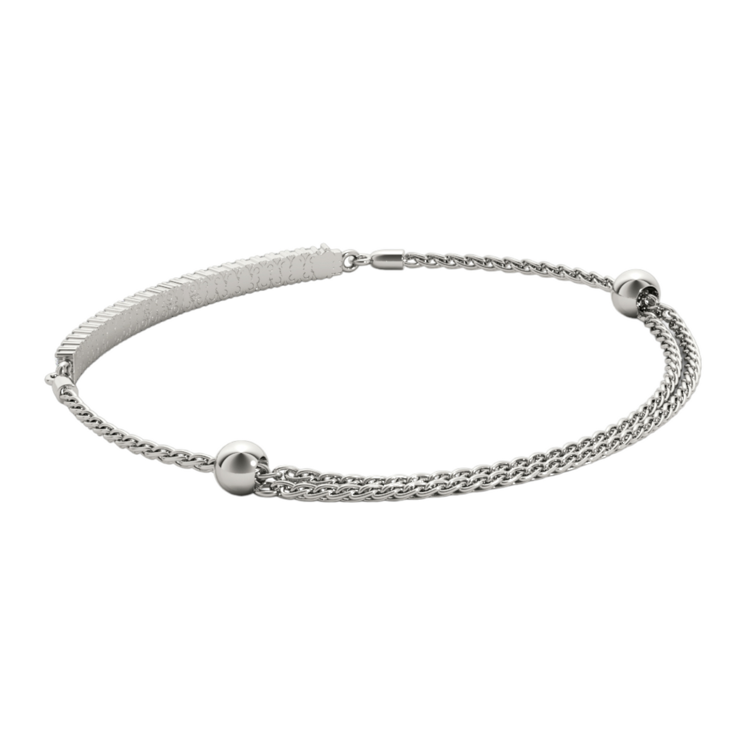 Bracelet double row 3.72 dwt - 14K gold - diamond 1/2 ct tw - I1, H-I
