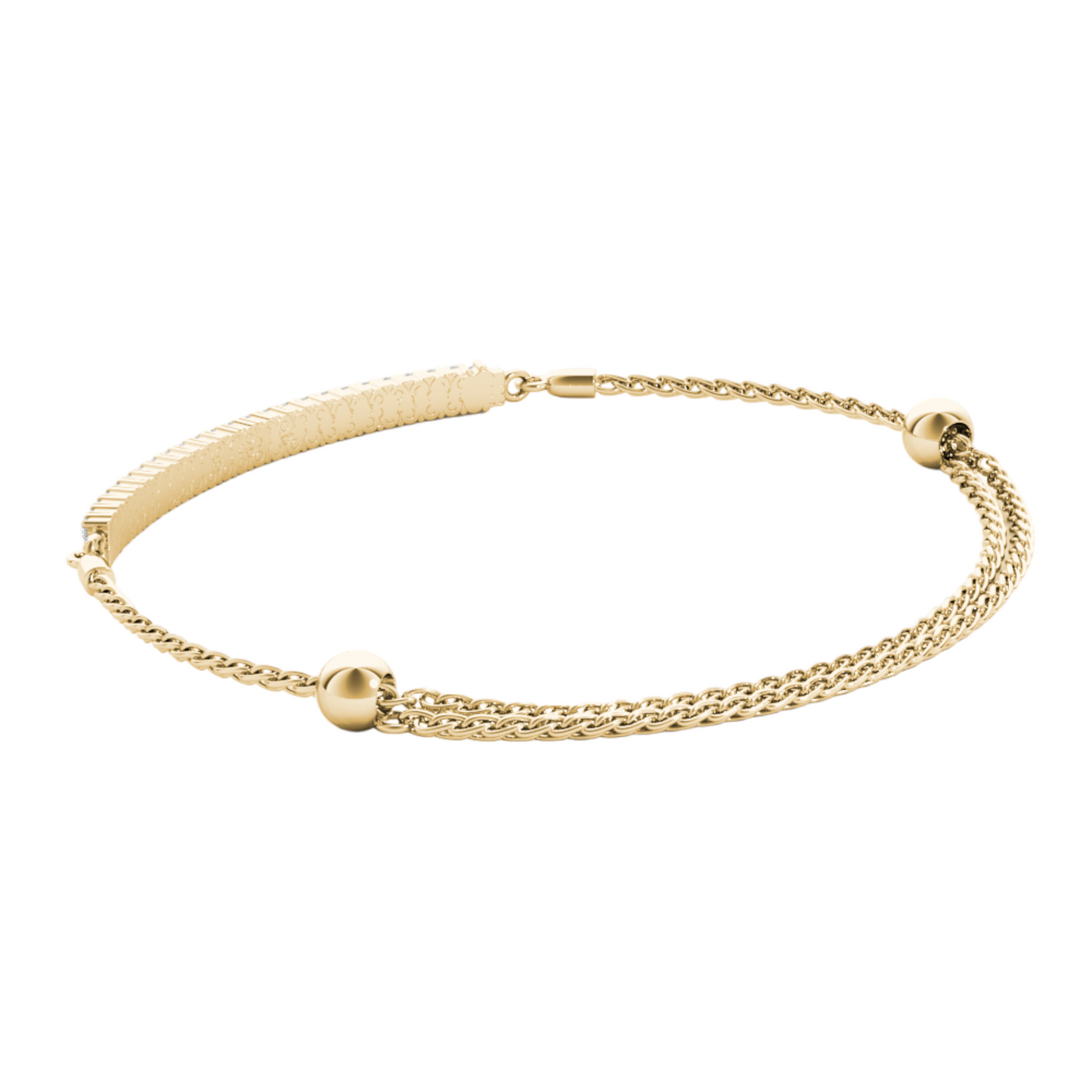 Bracelet double row 3.72 dwt - 14K gold - diamond 1/2 ct tw - I1, H-I
