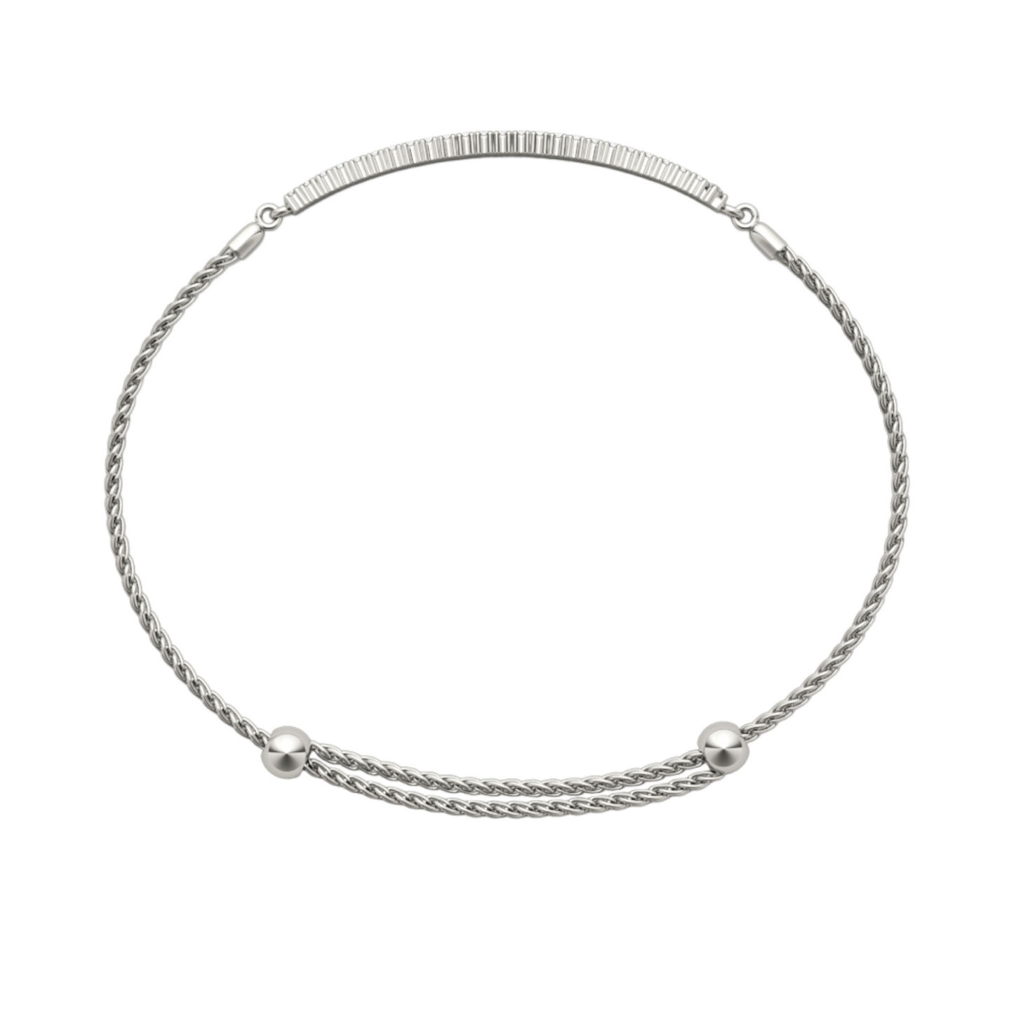 Bracelet double row 3.72 dwt - 14K gold - diamond 1/2 ct tw - I1, H-I