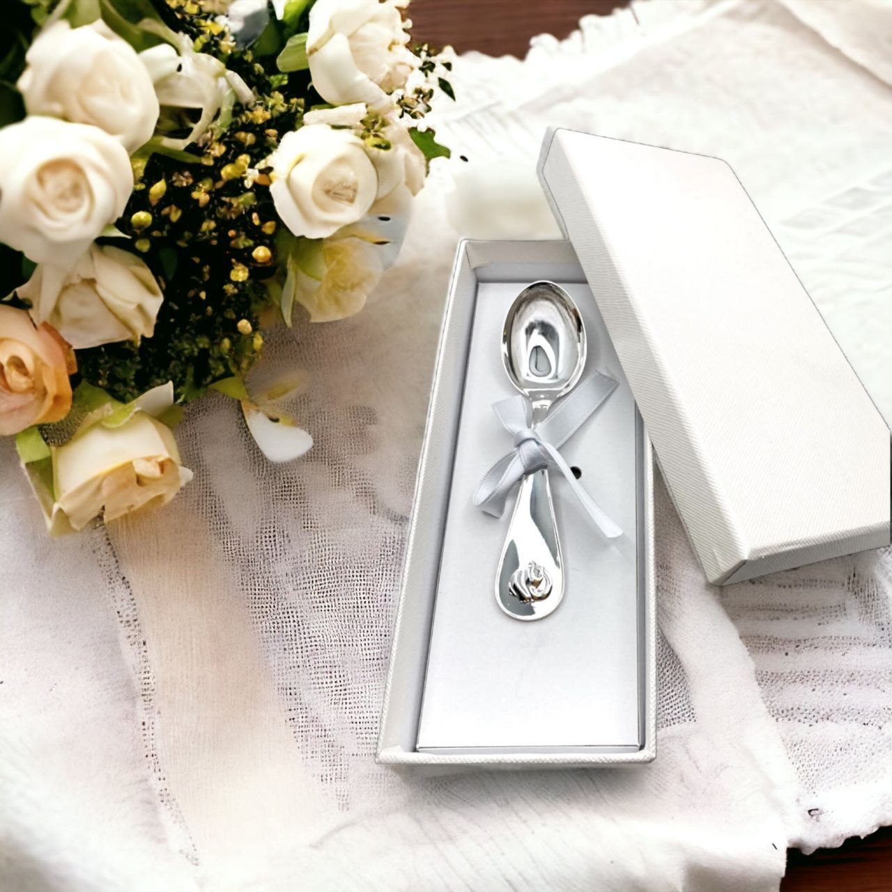 925 sterling silver baby spoon elephant design 11.8cm (5.8in)