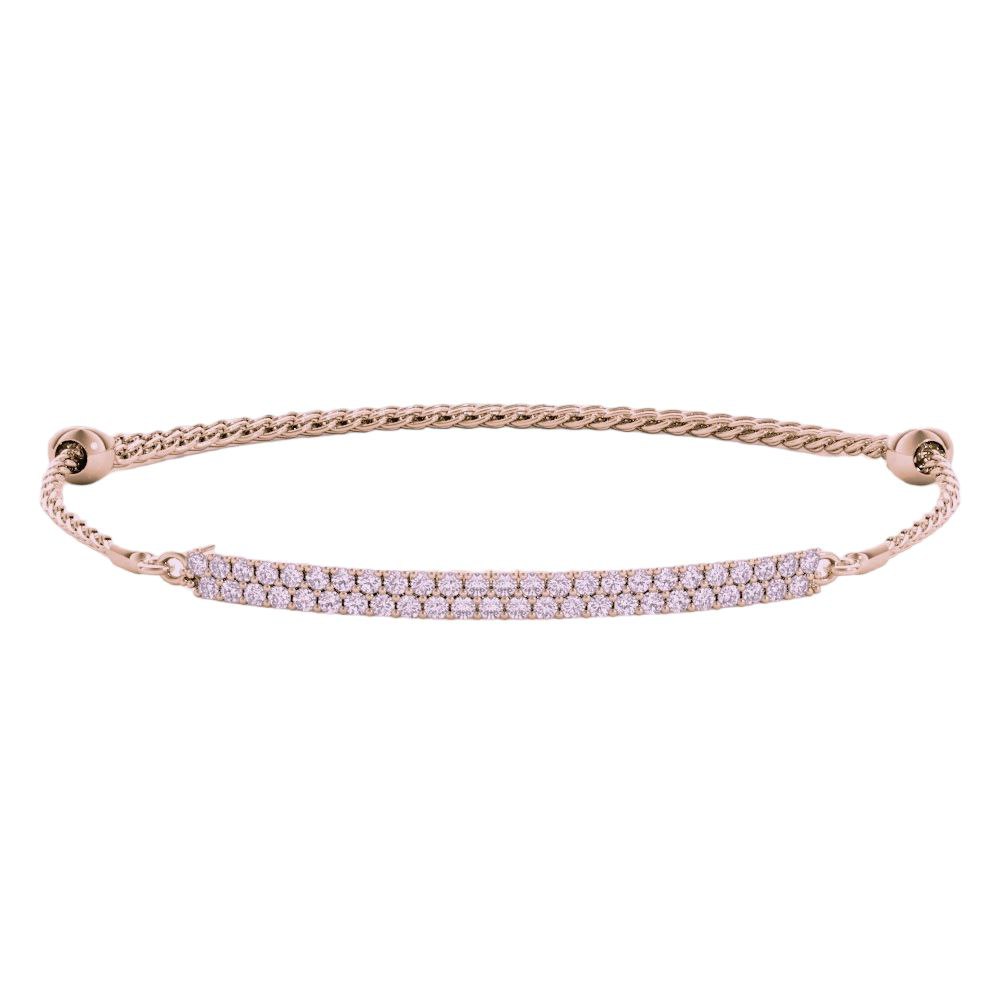 Bracelet double row 3.72 dwt - 14K gold - diamond 1/2 ct tw - I1, H-I