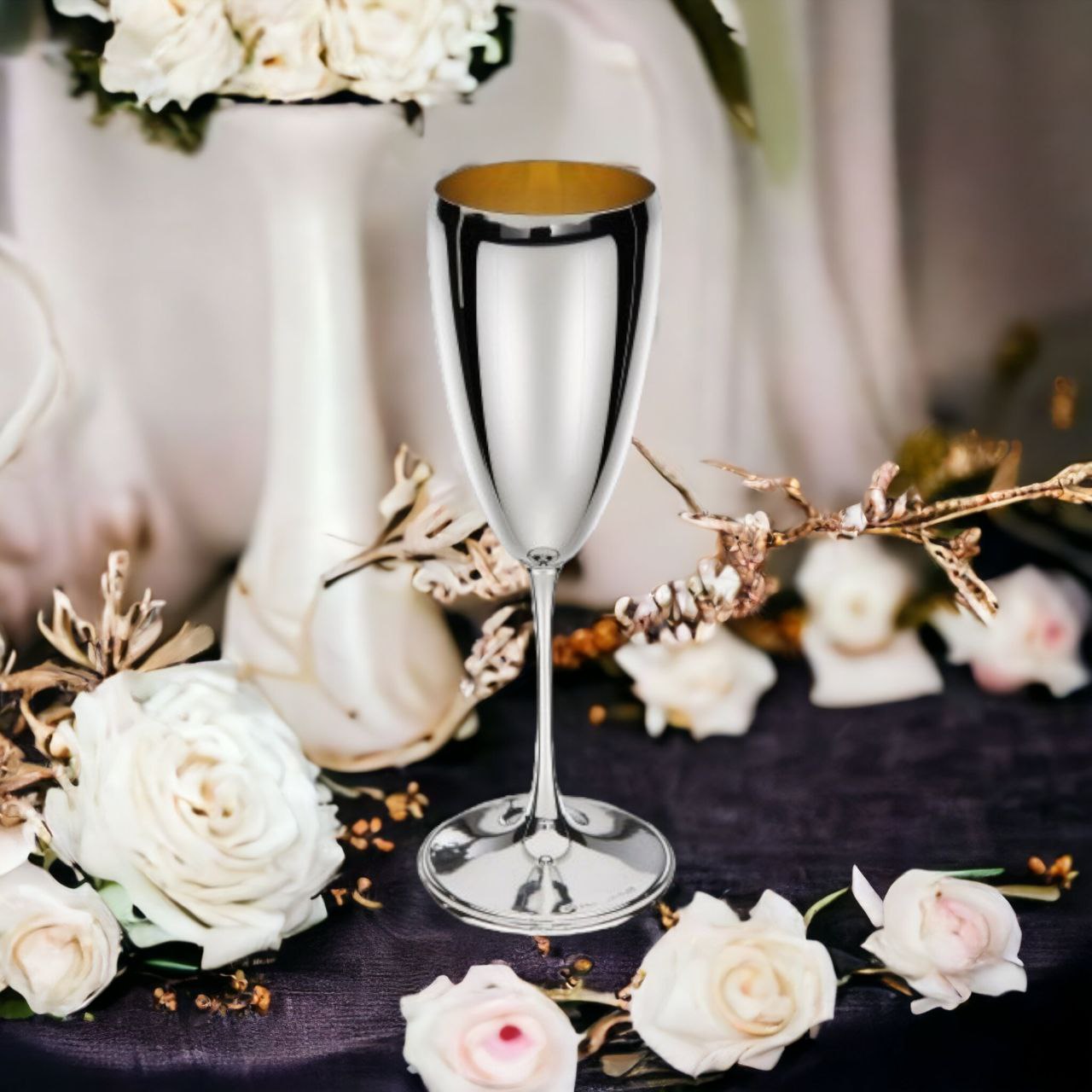 Silver Plated Champagne Glass Milano