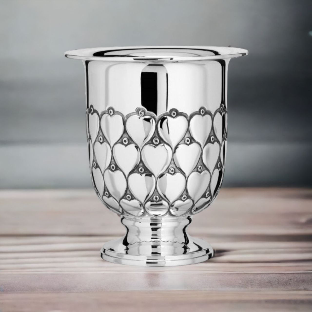 Sterling Silver 925 Champagne Basket Hearts