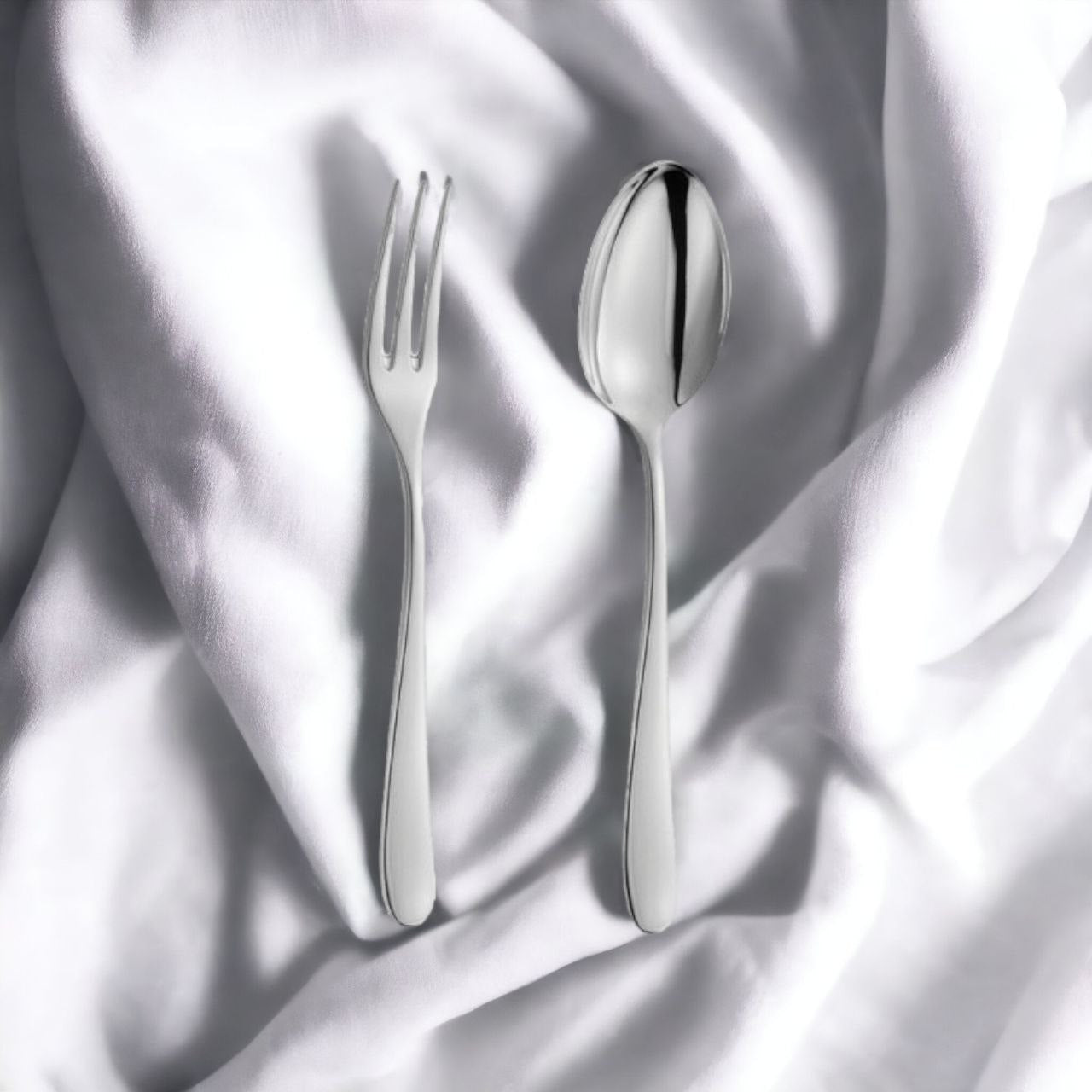 Silver Table 2 pieces Set Floral design (spoon, fork)