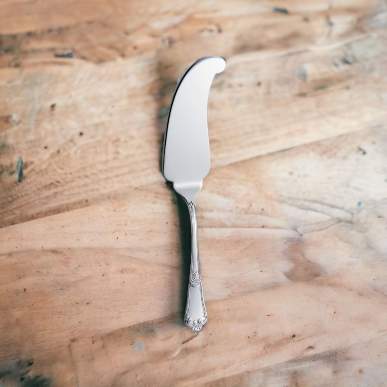 Silver Cake Knife Floral design