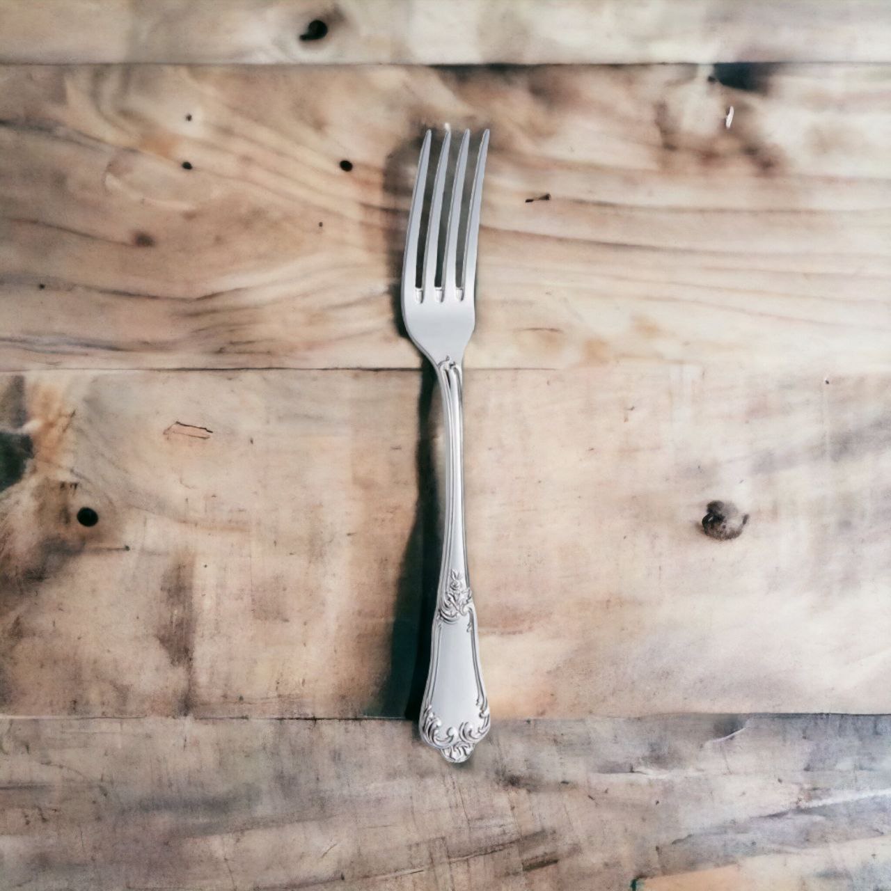 Silver Table Fork Floral design