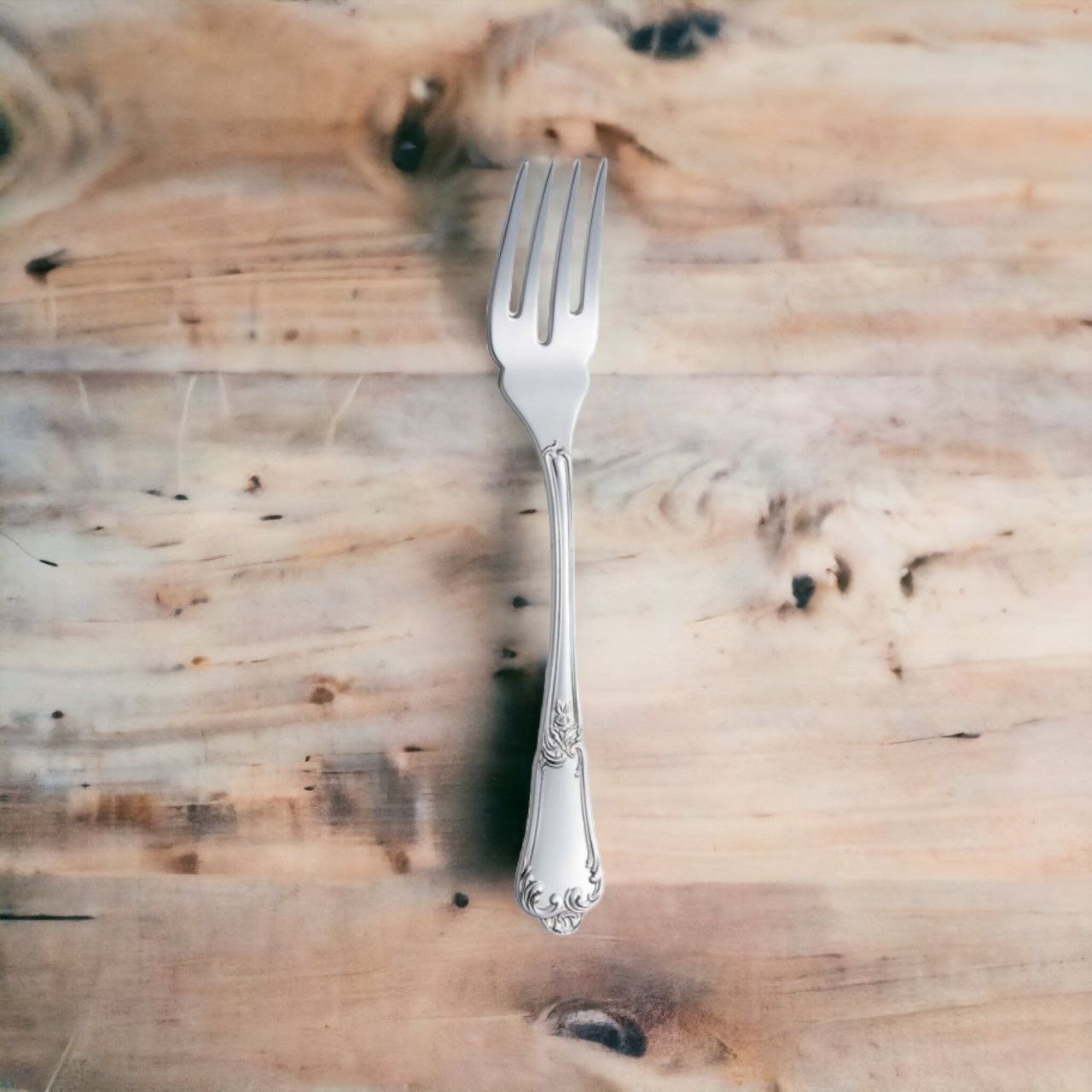 Silver Fish Fork Floral design