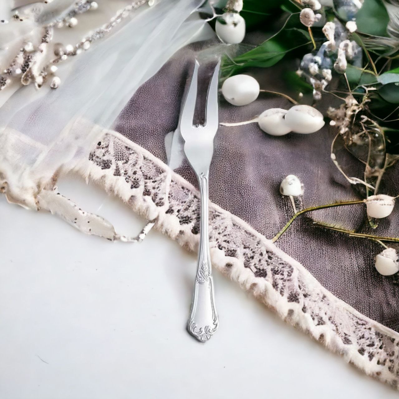 Silver Lemon Fork Floral design