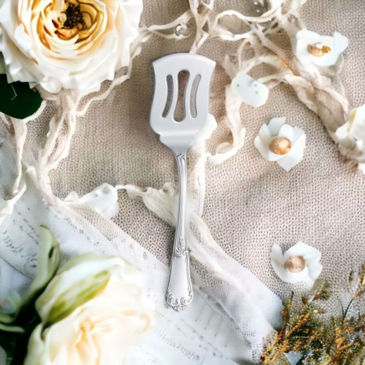 Silver Hors D´Oeuvre Scoop Floral design