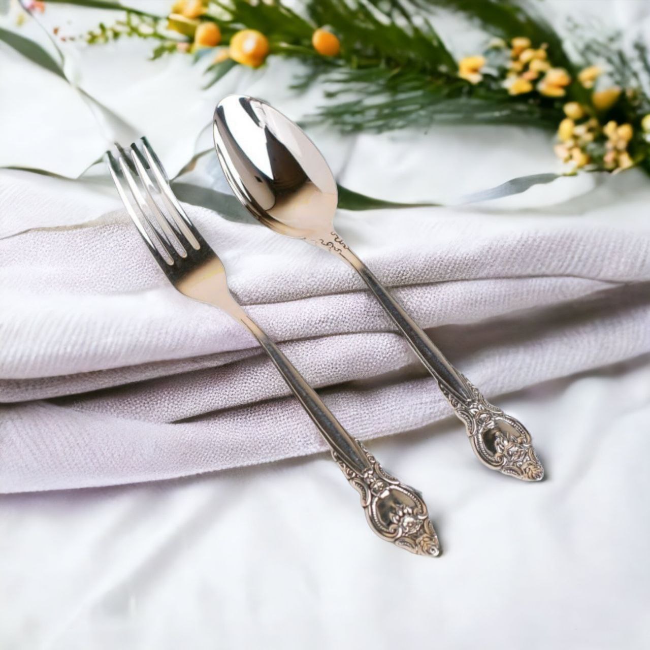 Silver Table Set Rosette (spoon and fork)
