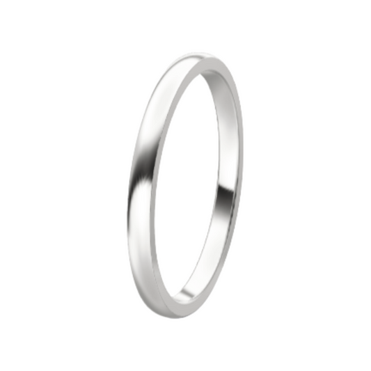 Classic 14K White Gold Wedding Ring (2 mm)