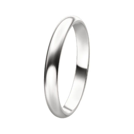 Classic 14K White Gold Wedding Ring (3 mm)