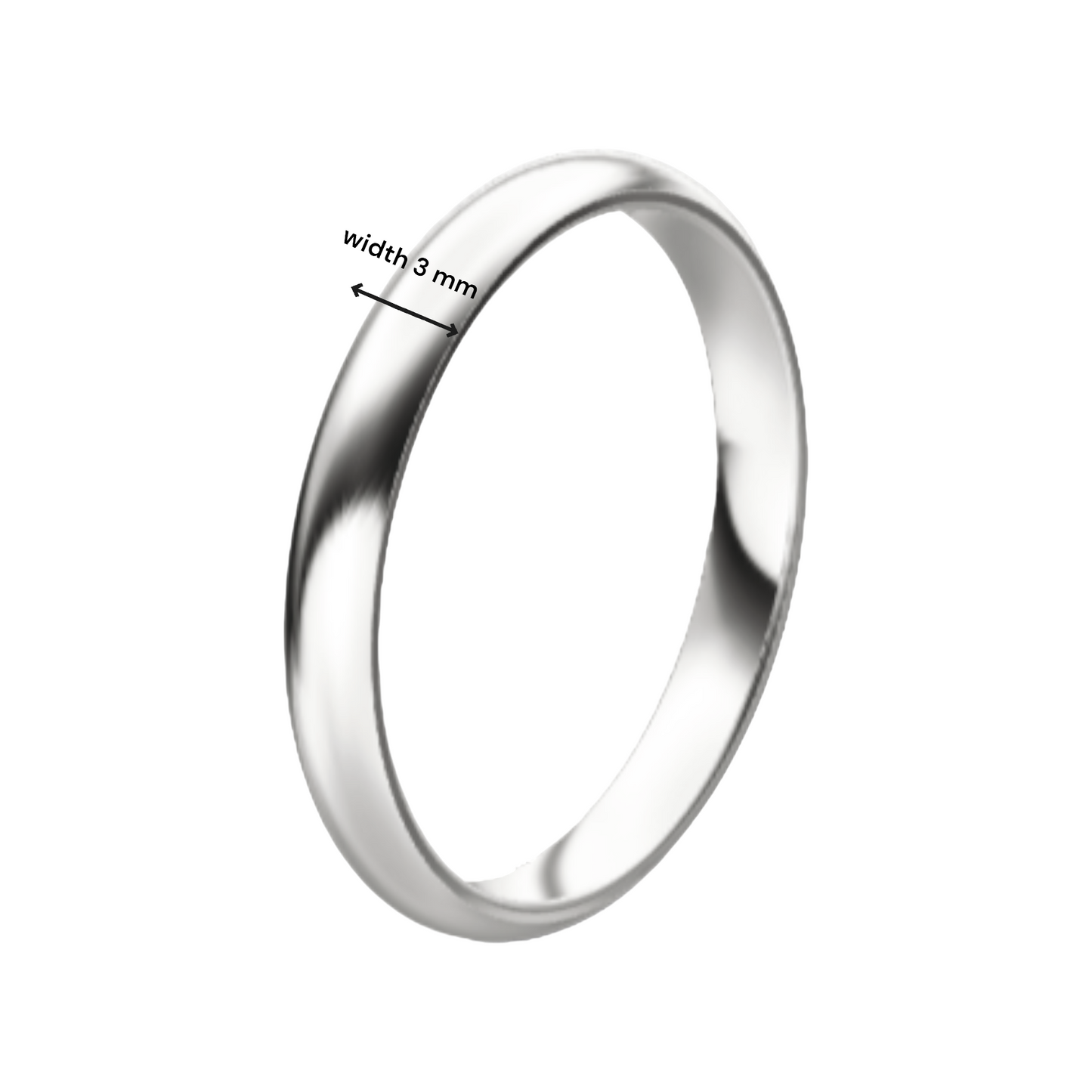 Classic 14K White Gold Wedding Ring (3 mm)