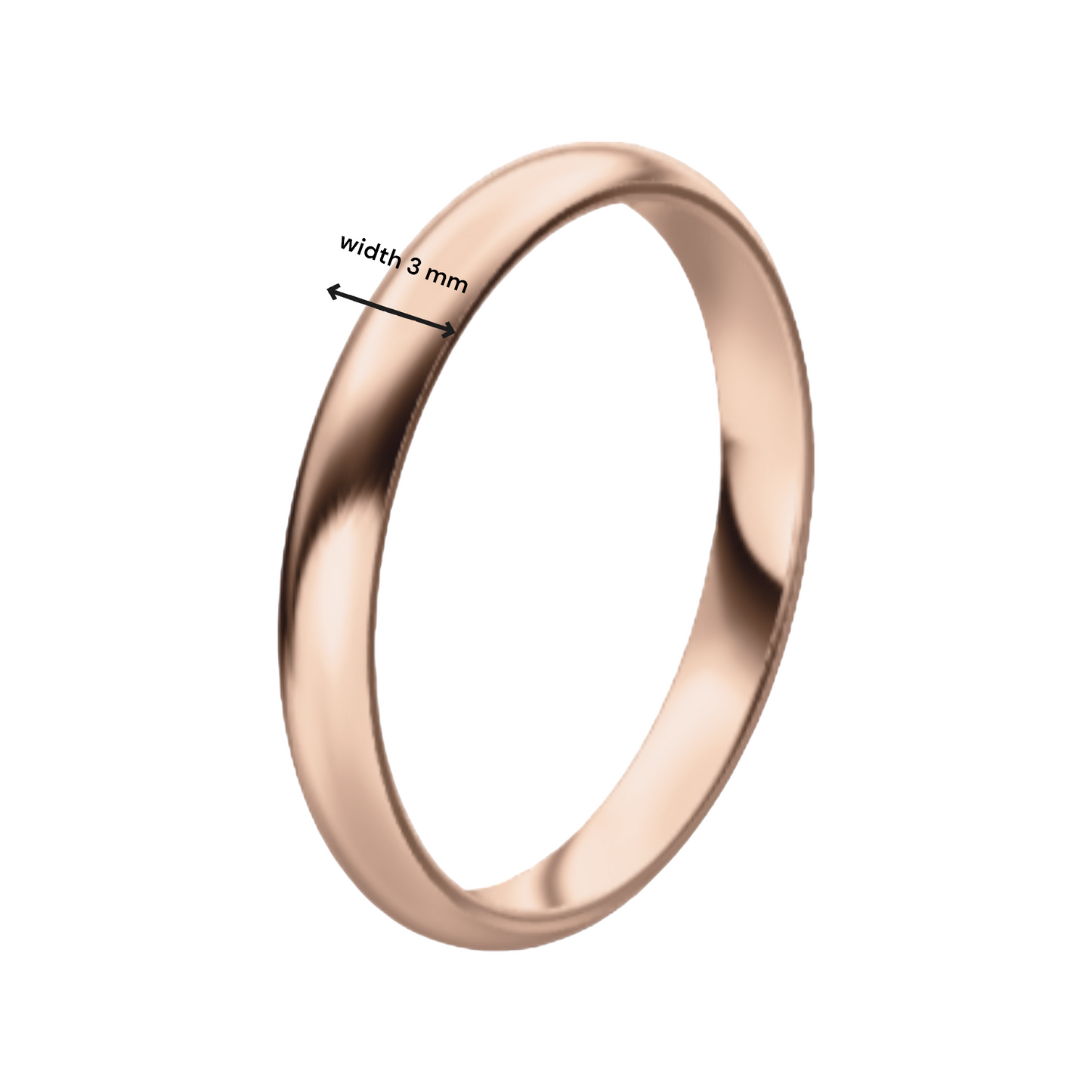 Classic 14K Rose Gold Wedding Ring (3 mm)