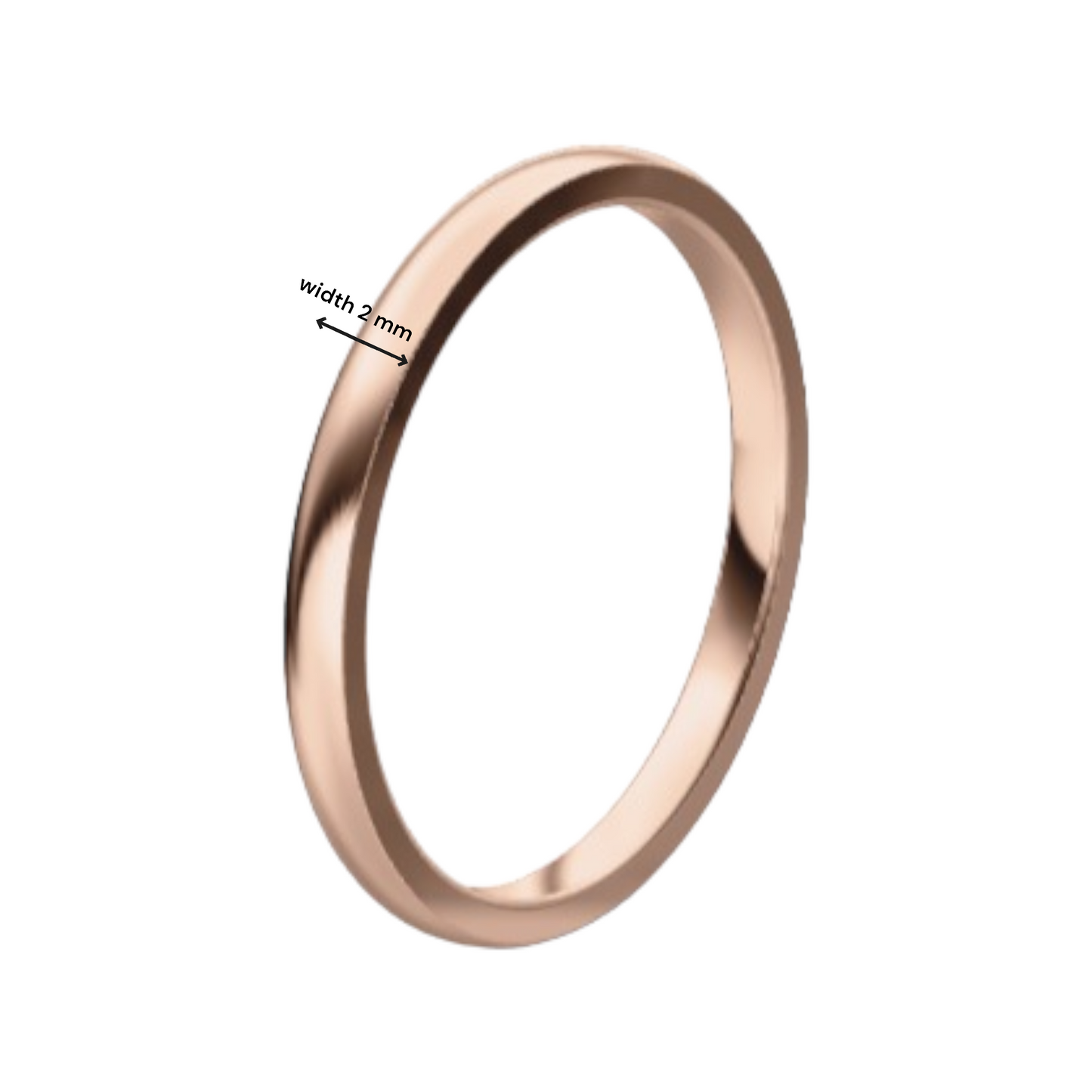 Classic 14K Rose Gold Wedding Ring (2 mm)