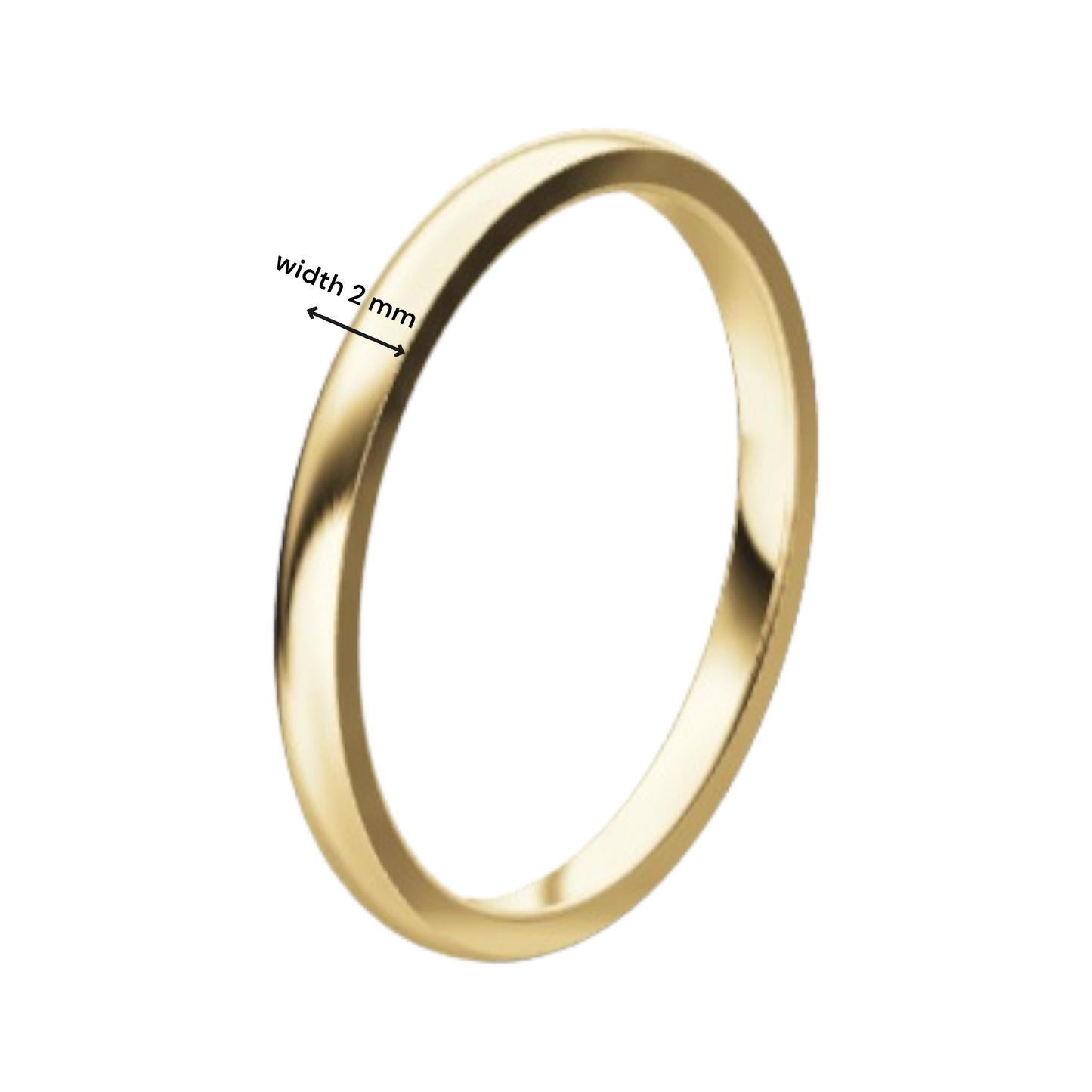 Classic 14K Yellow Gold Wedding Ring (2 mm)