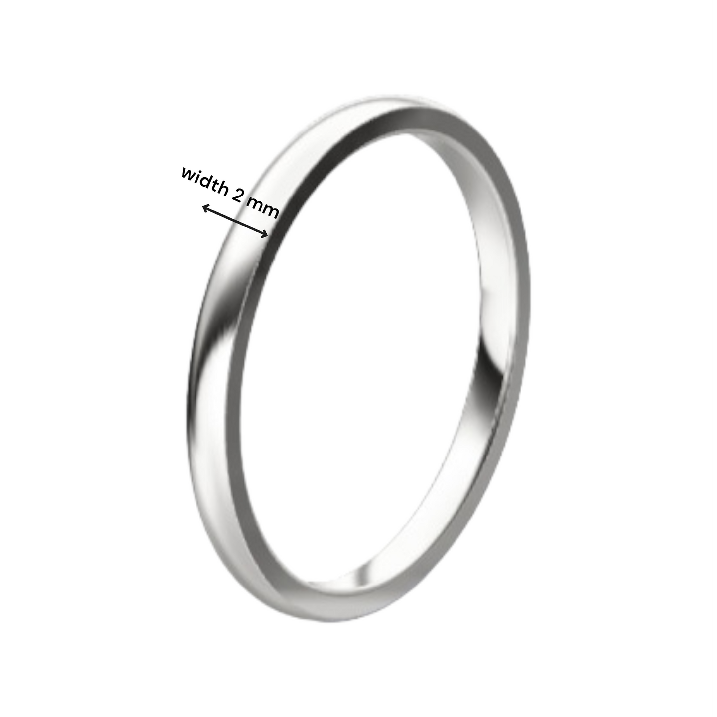 Classic 14K White Gold Wedding Ring (2 mm)