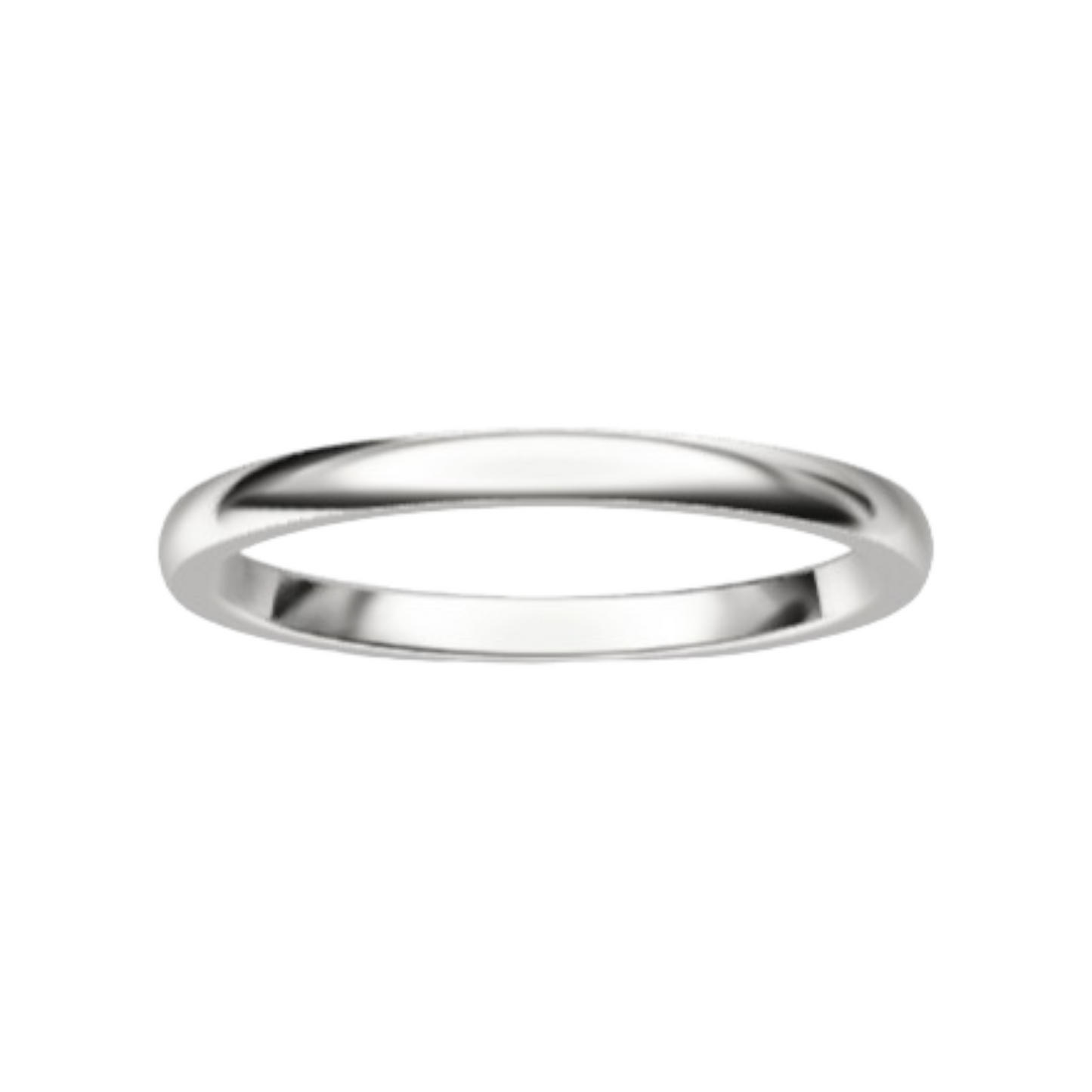 Classic 14K White Gold Wedding Ring (2 mm)