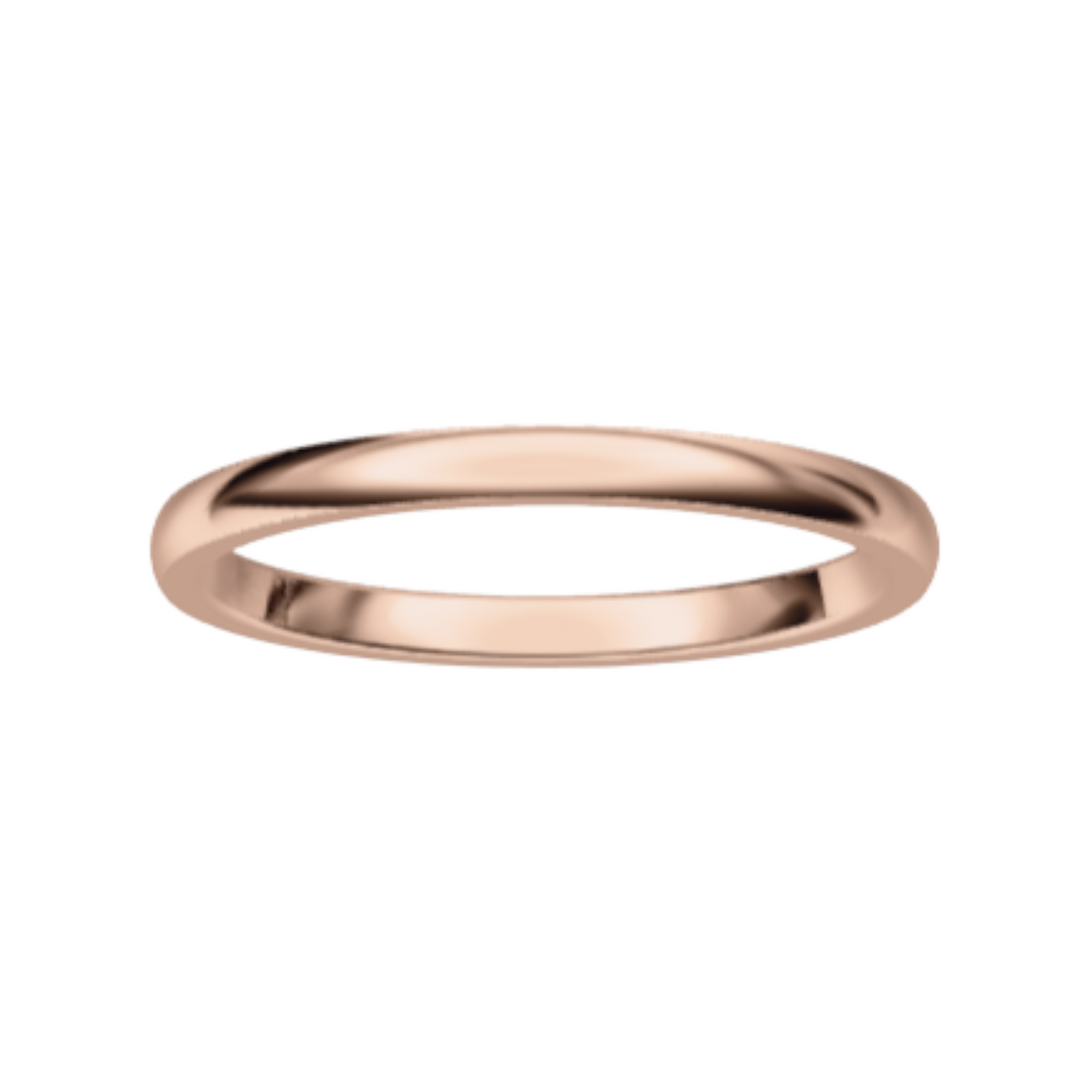 Classic 14K Rose Gold Wedding Ring (2 mm)