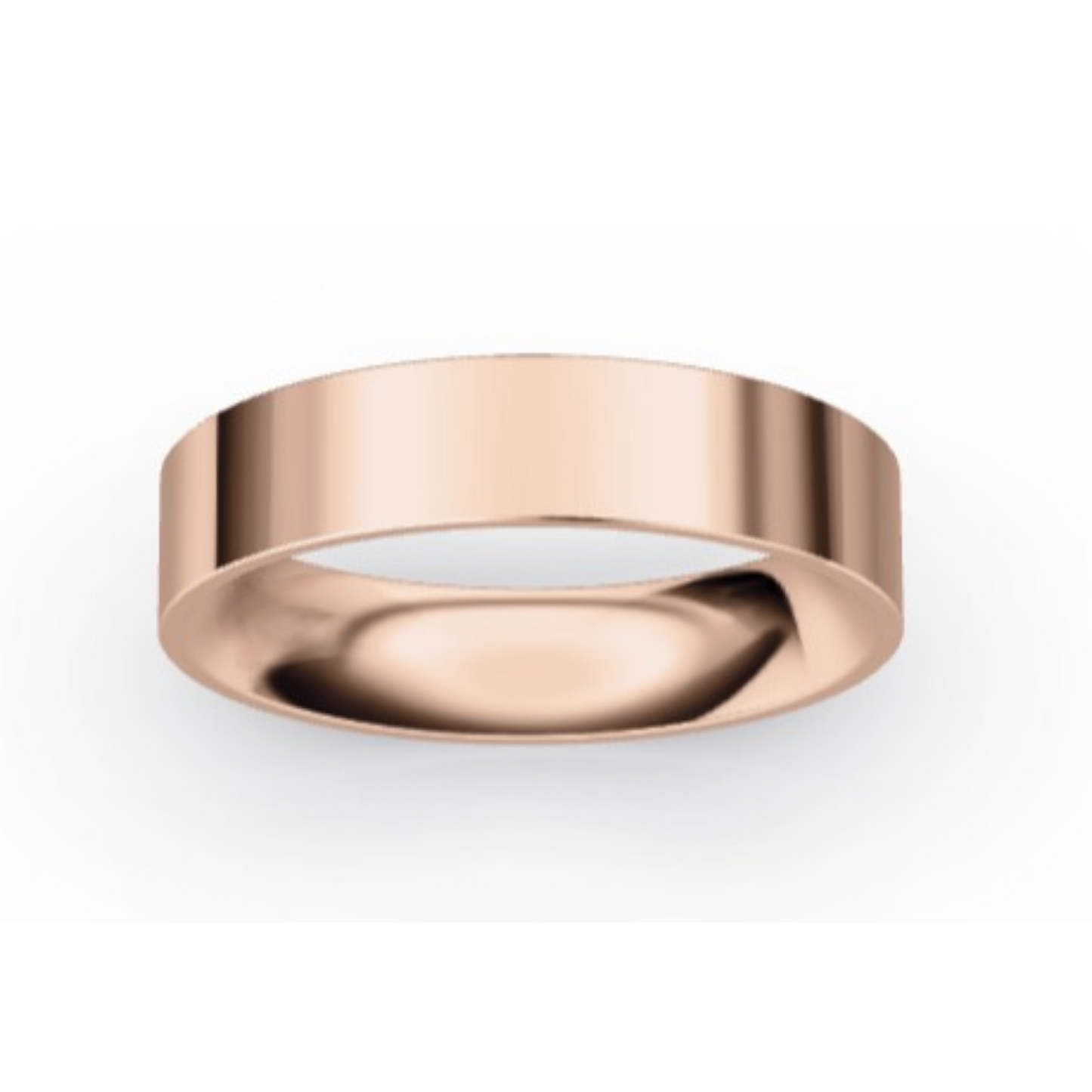 Classic Flat 14K Rose Gold Wedding Ring (5 mm)