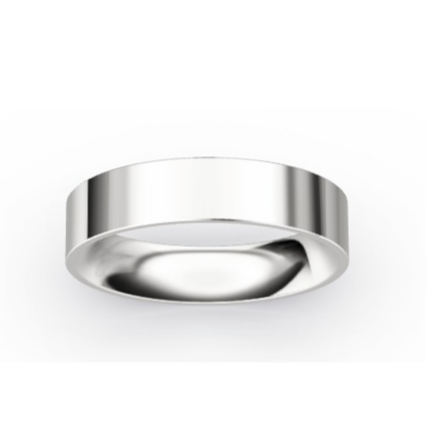 Classic Flat 14K White Gold Wedding Ring (5 mm)