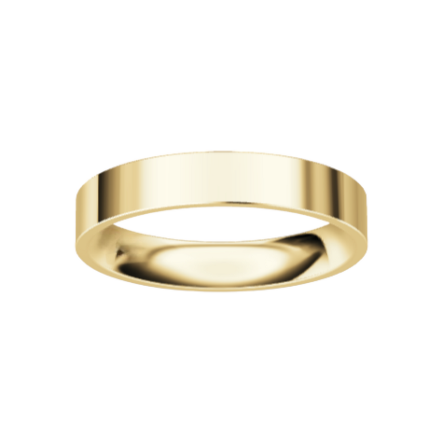 Classic Flat 14K Yellow Gold Wedding Ring (4 mm)