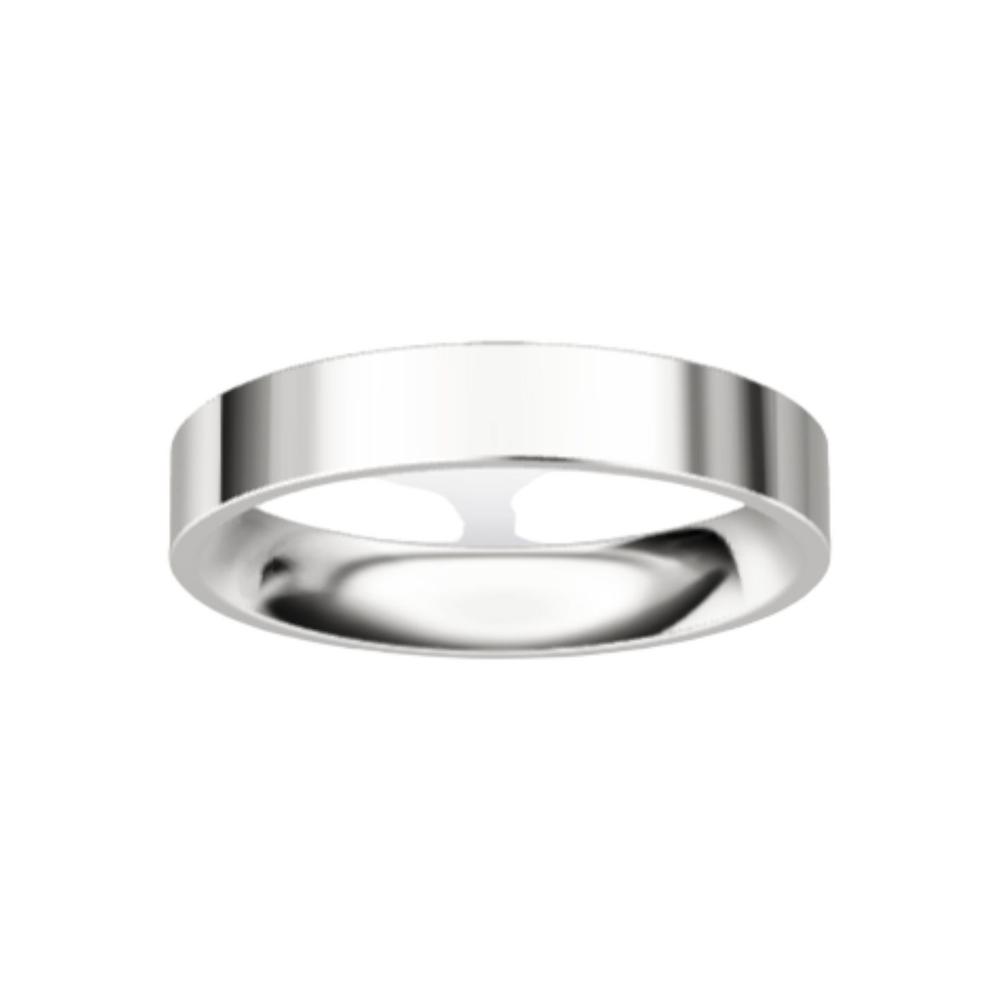 Classic Flat 14K White Gold Wedding Ring (4 mm)