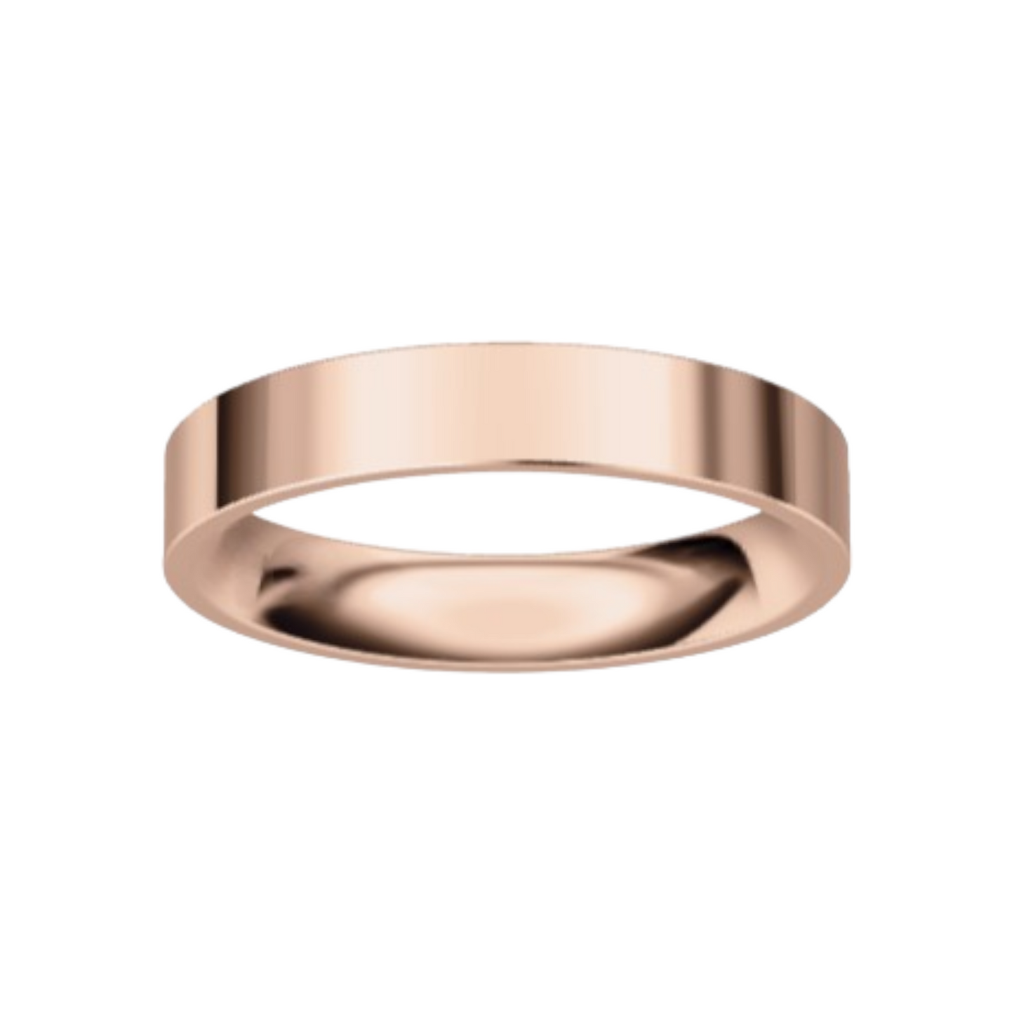 Classic Flat 14K Rose Gold Wedding Ring (4 mm)