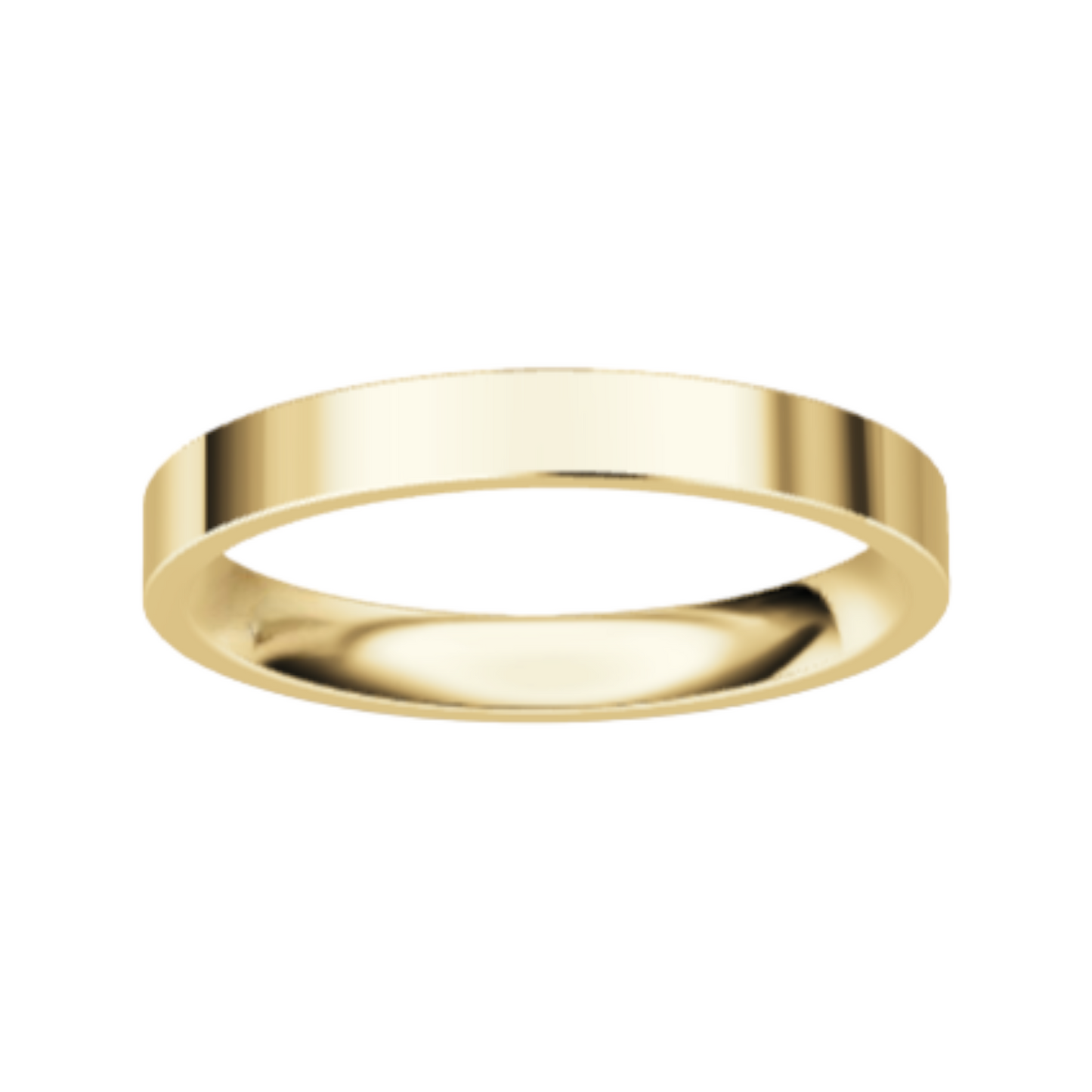 Classic Flat 14K Yellow Gold Wedding Ring (3 mm)