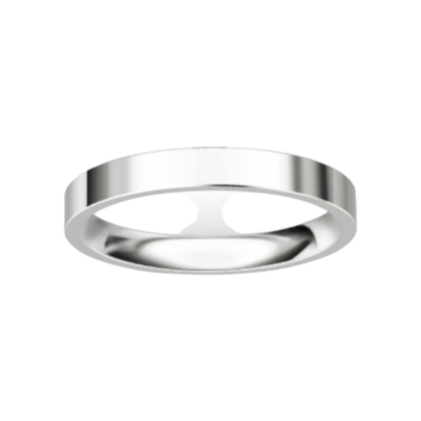 Classic Flat 14K White Gold Wedding Ring (3 mm)