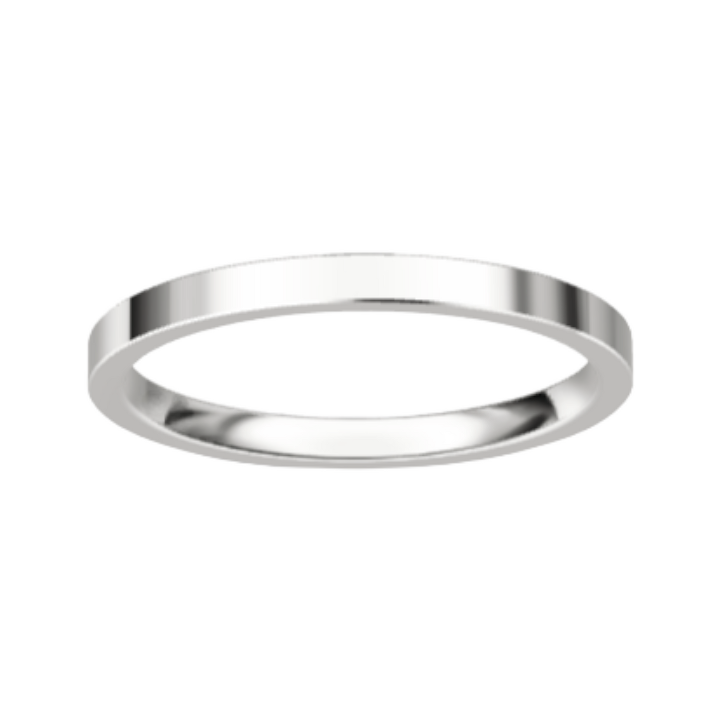 Classic Flat 14K White Gold Wedding Ring (2 mm)