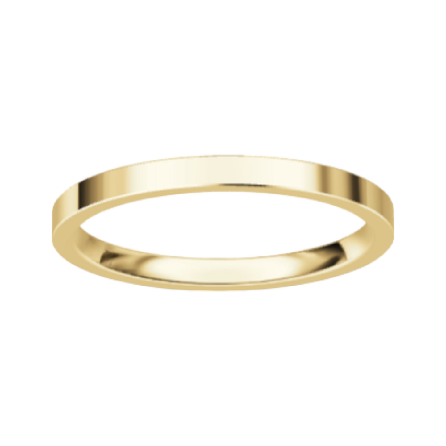 Classic Flat 14K Yellow Gold Wedding Ring (2 mm)