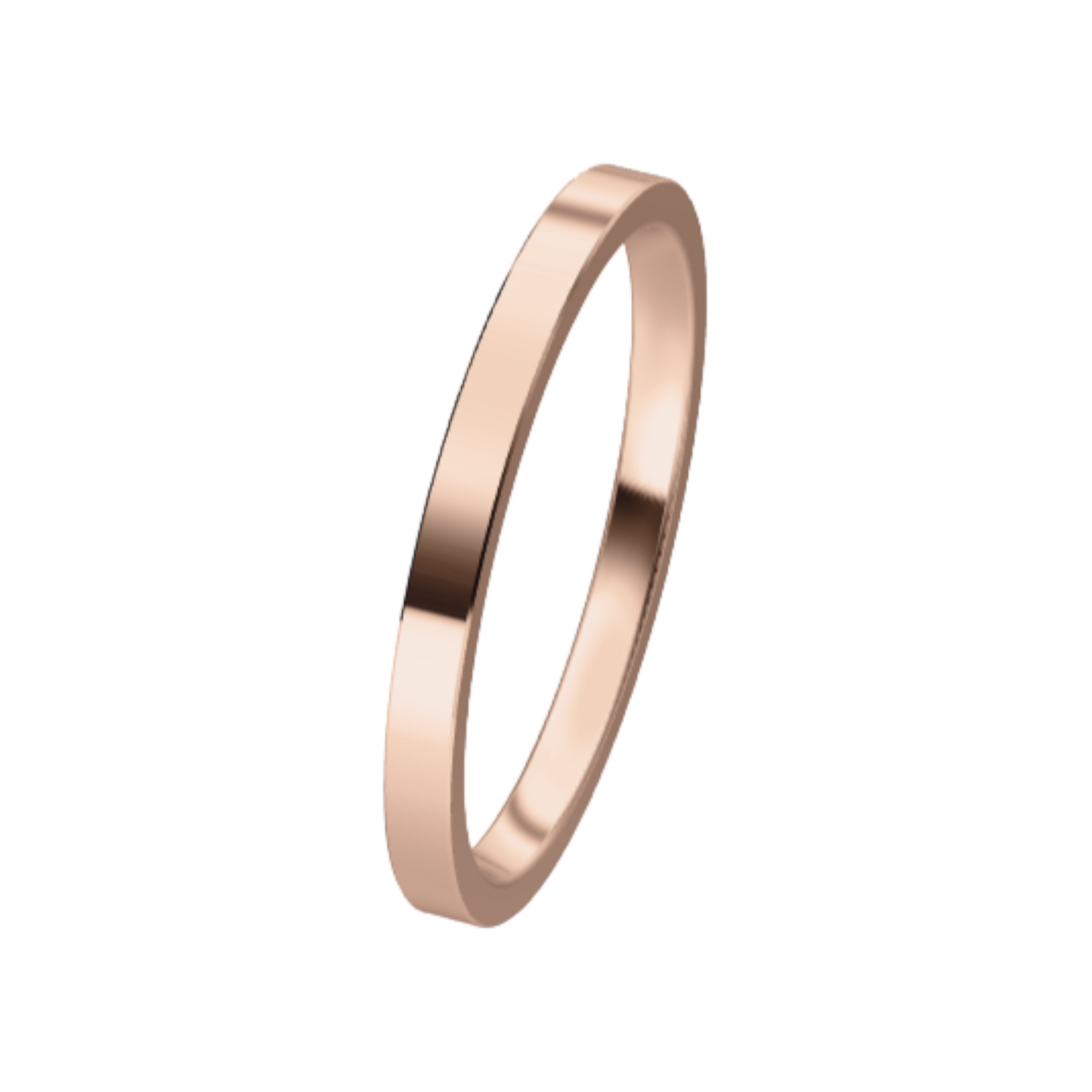 Classic Flat 14K Rose Gold Wedding Ring (2 mm)