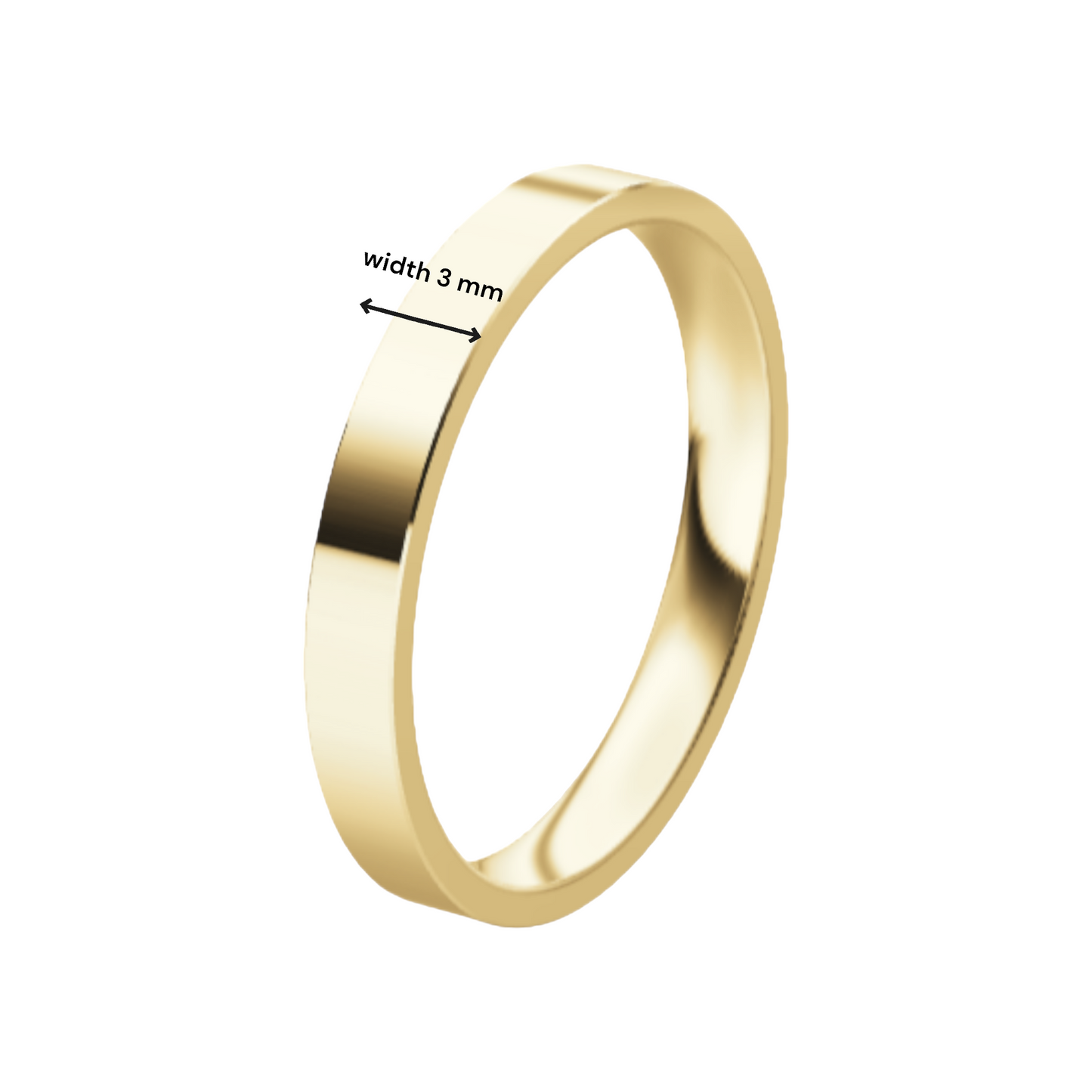 Classic Flat 14K Yellow Gold Wedding Ring (3 mm)