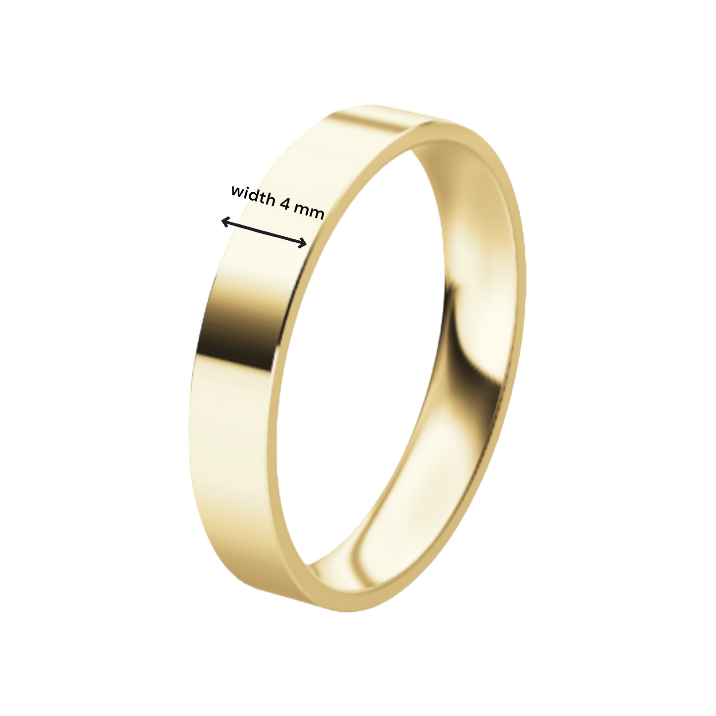 Classic Flat 14K Yellow Gold Wedding Ring (4 mm)