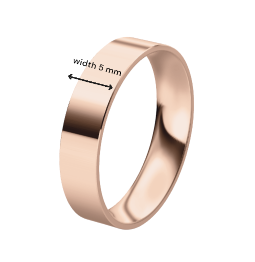 Classic Flat 14K Rose Gold Wedding Ring (5 mm)