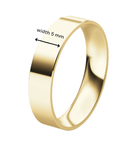 Classic Flat 14K Yellow Gold Wedding Ring (5 mm)