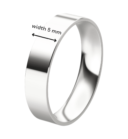 Classic Flat 14K White Gold Wedding Ring (5 mm)