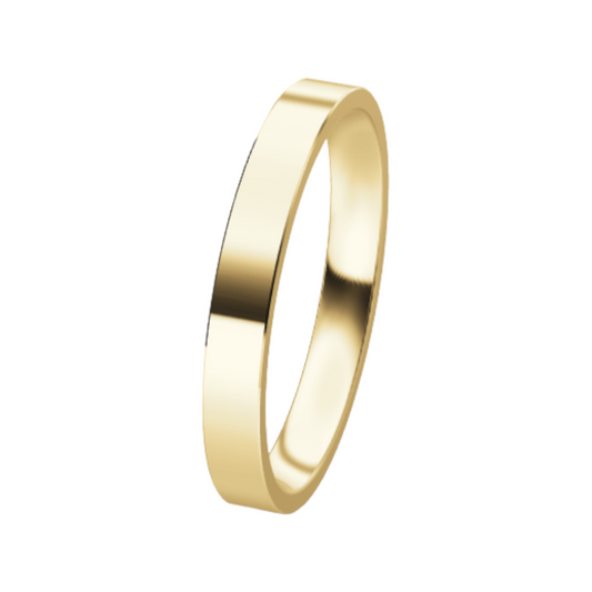 Classic Flat 14K Yellow Gold Wedding Ring (3 mm)