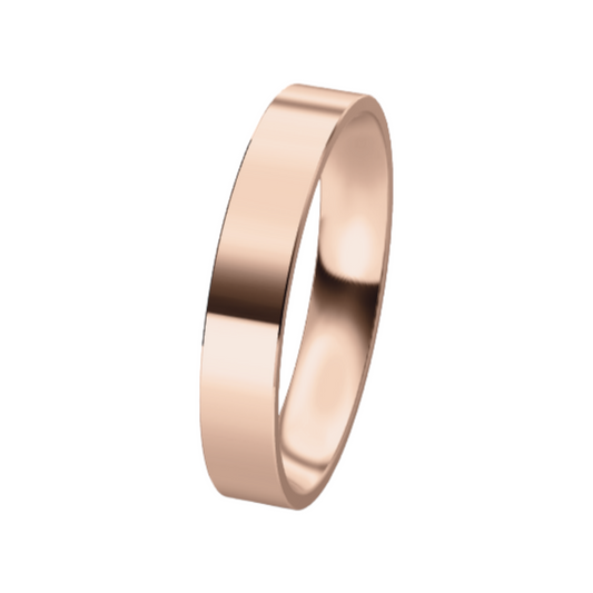 Classic Flat 14K Rose Gold Wedding Ring (4 mm)