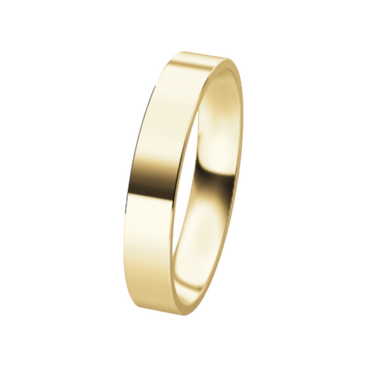 Classic Flat 14K Yellow Gold Wedding Ring (4 mm)