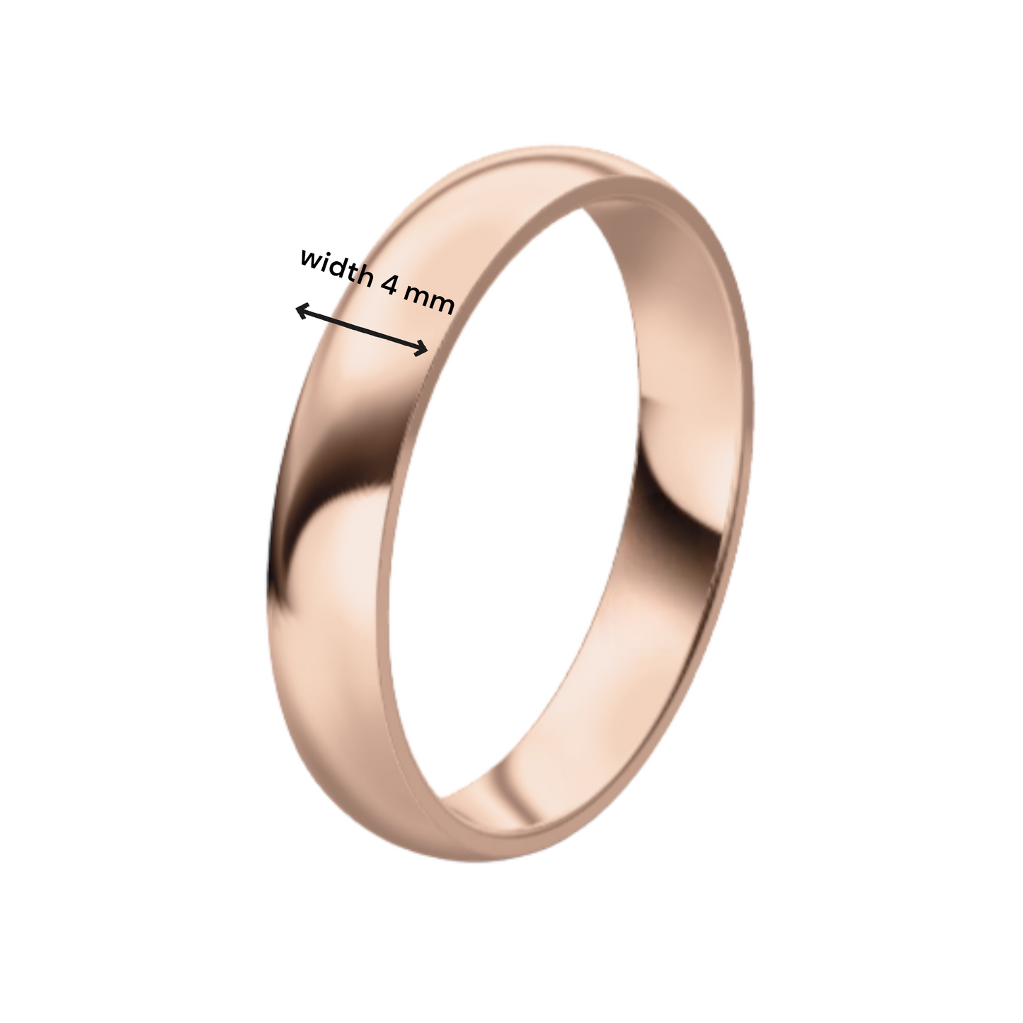 Classic 14K Rose Gold Wedding Ring (4 mm)