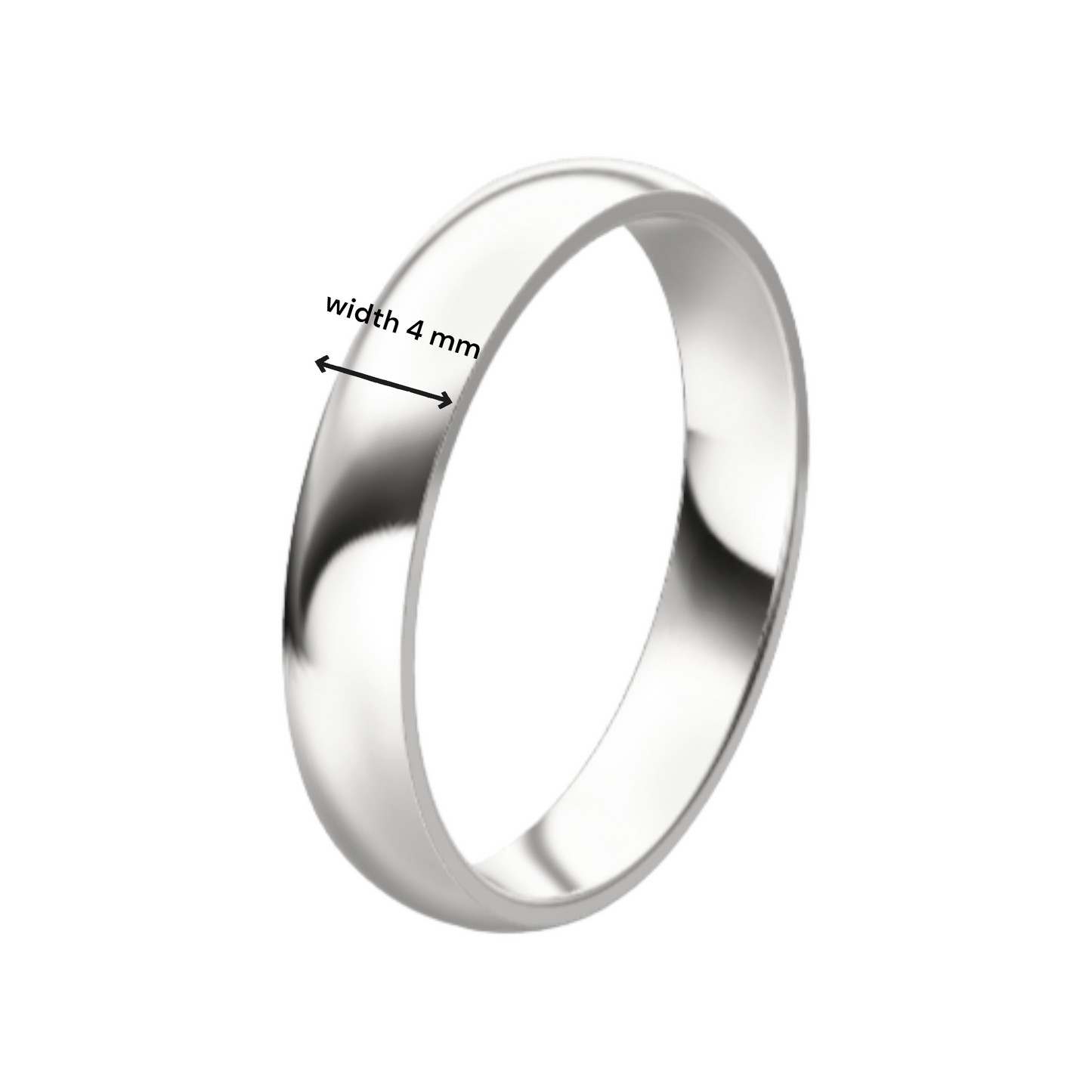 Classic 14K White Gold Wedding Ring (4 mm)