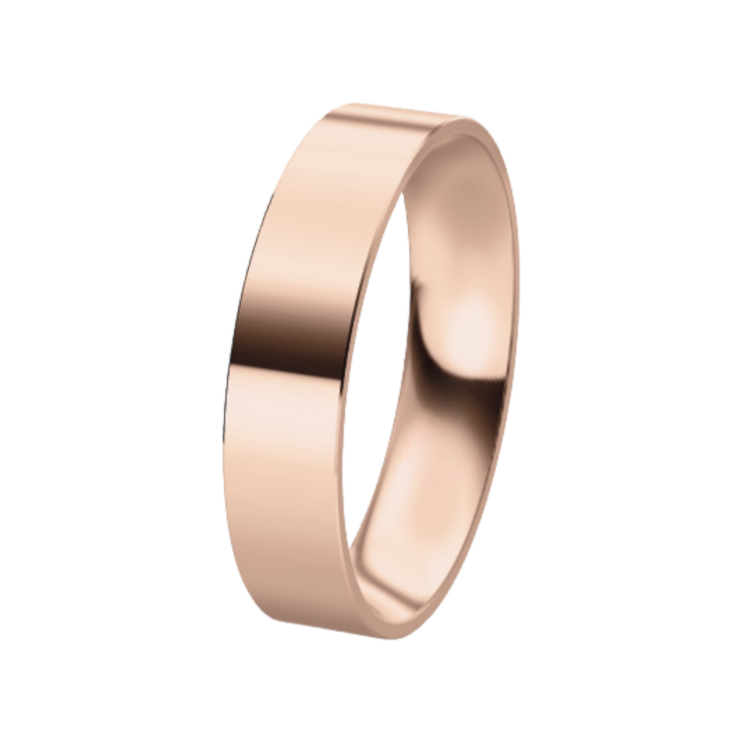 Classic Flat 14K Rose Gold Wedding Ring (5 mm)