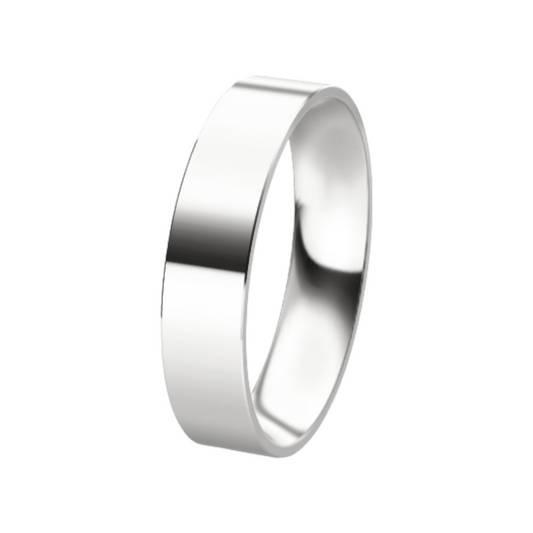 Classic Flat 14K White Gold Wedding Ring (5 mm)