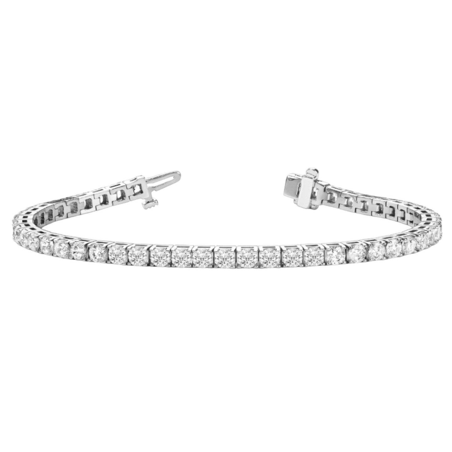 Bracelet in line prong set 5.14 dwt - 14K gold - diamond 2ct (1.8mm) tw - I1, H-I