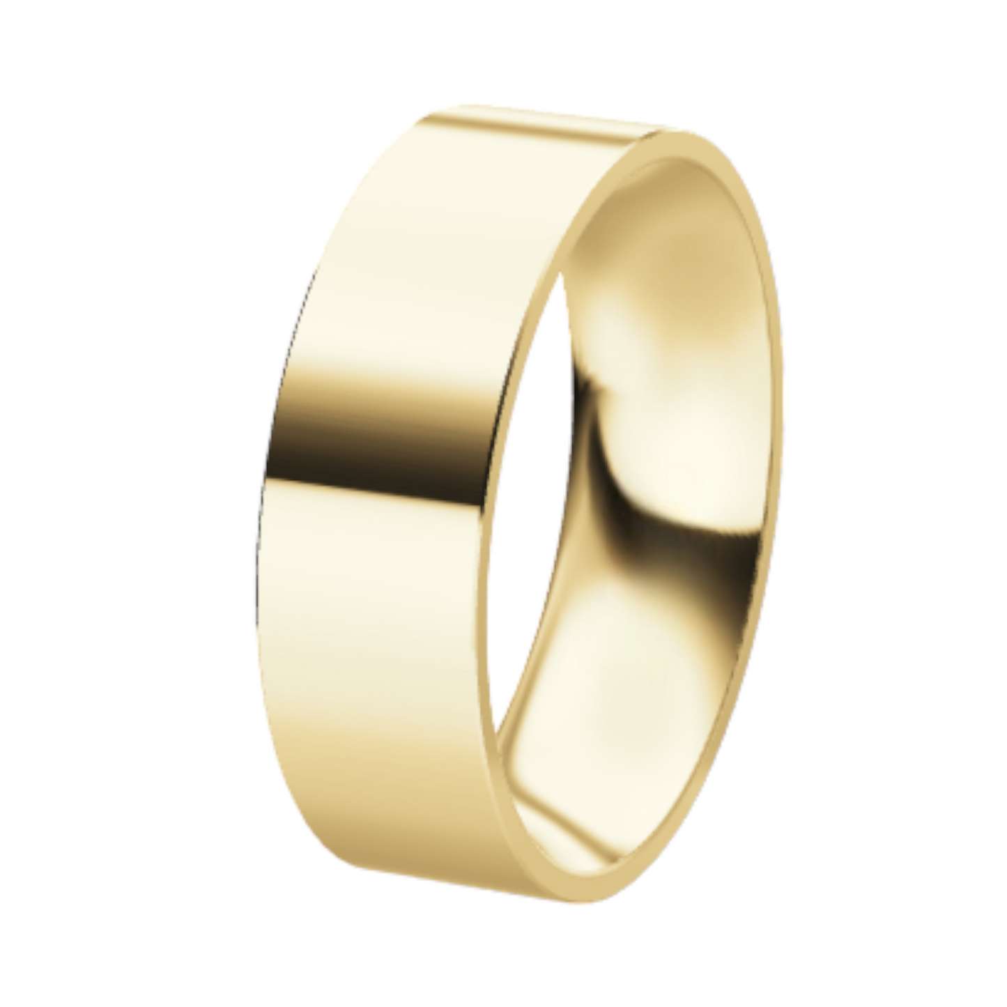 Classic Flat 14K Yellow Gold Wedding Ring (7 mm)